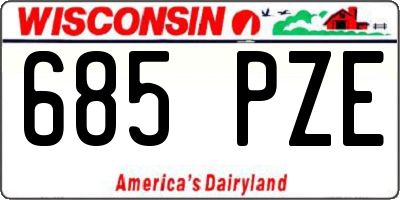 WI license plate 685PZE