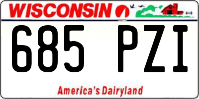 WI license plate 685PZI