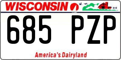 WI license plate 685PZP