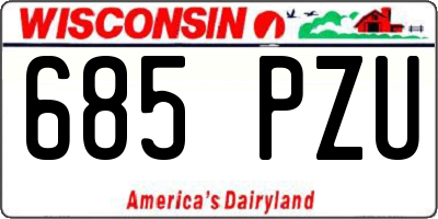 WI license plate 685PZU