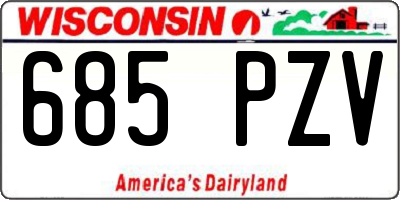WI license plate 685PZV