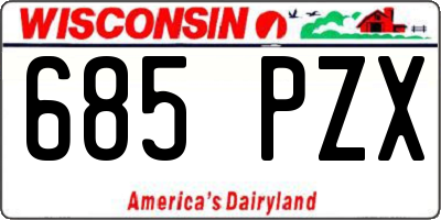 WI license plate 685PZX