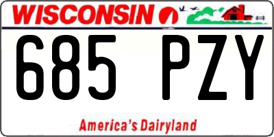 WI license plate 685PZY