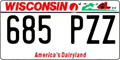 WI license plate 685PZZ