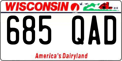 WI license plate 685QAD