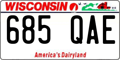 WI license plate 685QAE