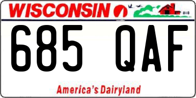 WI license plate 685QAF