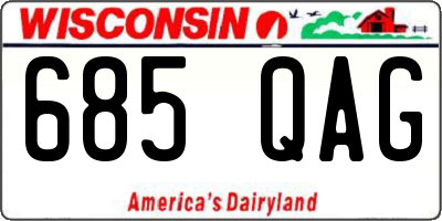 WI license plate 685QAG