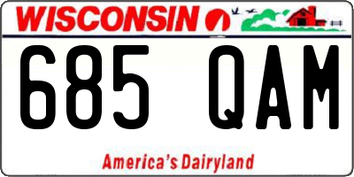 WI license plate 685QAM