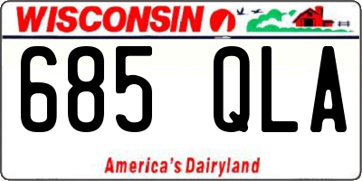 WI license plate 685QLA