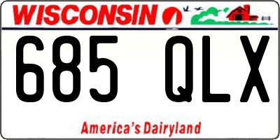 WI license plate 685QLX