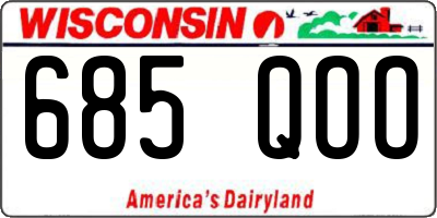 WI license plate 685QOO