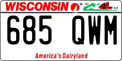 WI license plate 685QWM