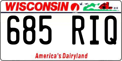 WI license plate 685RIQ