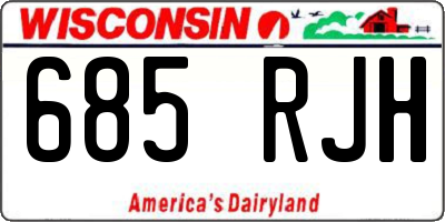 WI license plate 685RJH
