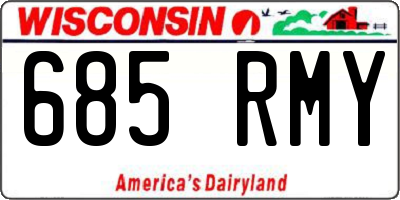 WI license plate 685RMY