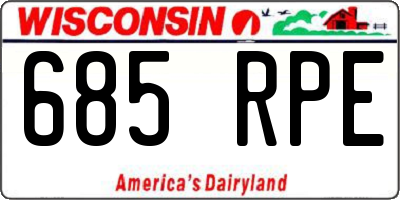 WI license plate 685RPE