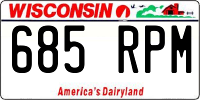 WI license plate 685RPM