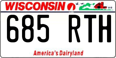 WI license plate 685RTH