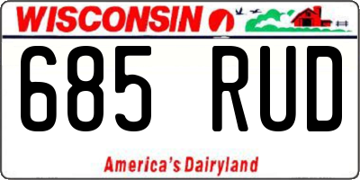WI license plate 685RUD