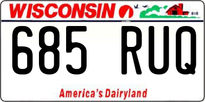 WI license plate 685RUQ