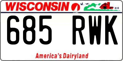 WI license plate 685RWK