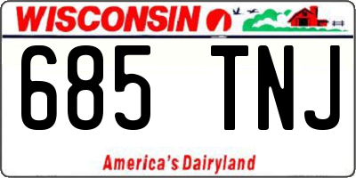 WI license plate 685TNJ