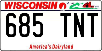 WI license plate 685TNT