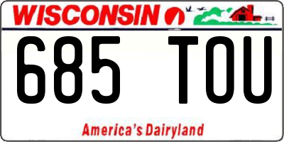 WI license plate 685TOU