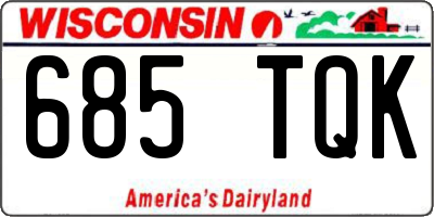 WI license plate 685TQK