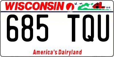 WI license plate 685TQU