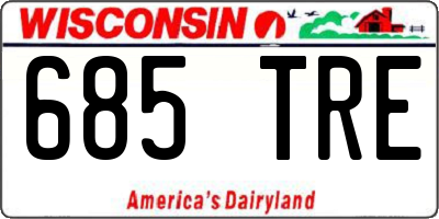 WI license plate 685TRE