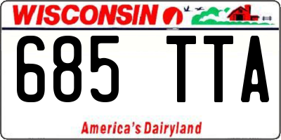 WI license plate 685TTA