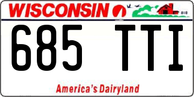 WI license plate 685TTI