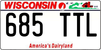 WI license plate 685TTL