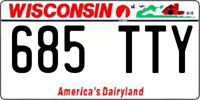 WI license plate 685TTY