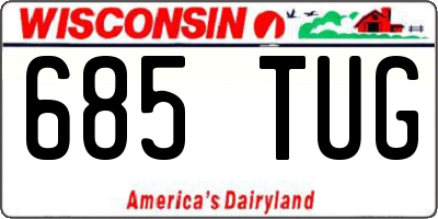 WI license plate 685TUG