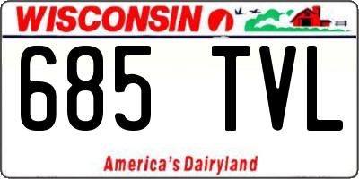 WI license plate 685TVL