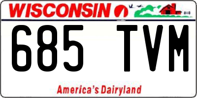 WI license plate 685TVM