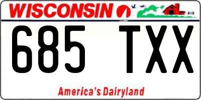 WI license plate 685TXX