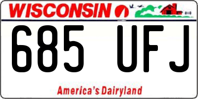 WI license plate 685UFJ