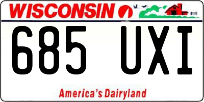 WI license plate 685UXI