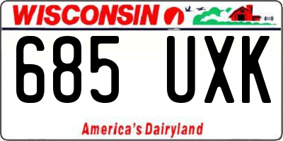 WI license plate 685UXK