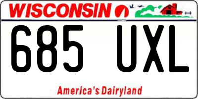 WI license plate 685UXL