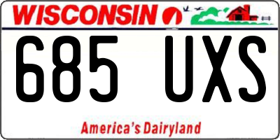 WI license plate 685UXS