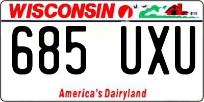 WI license plate 685UXU