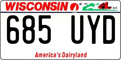 WI license plate 685UYD