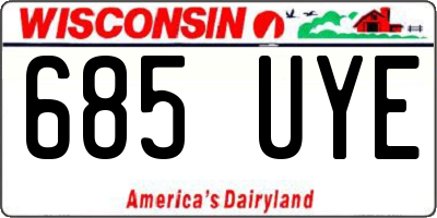WI license plate 685UYE
