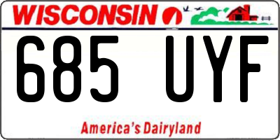 WI license plate 685UYF