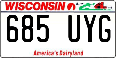 WI license plate 685UYG